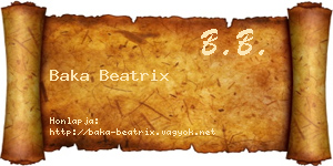 Baka Beatrix névjegykártya